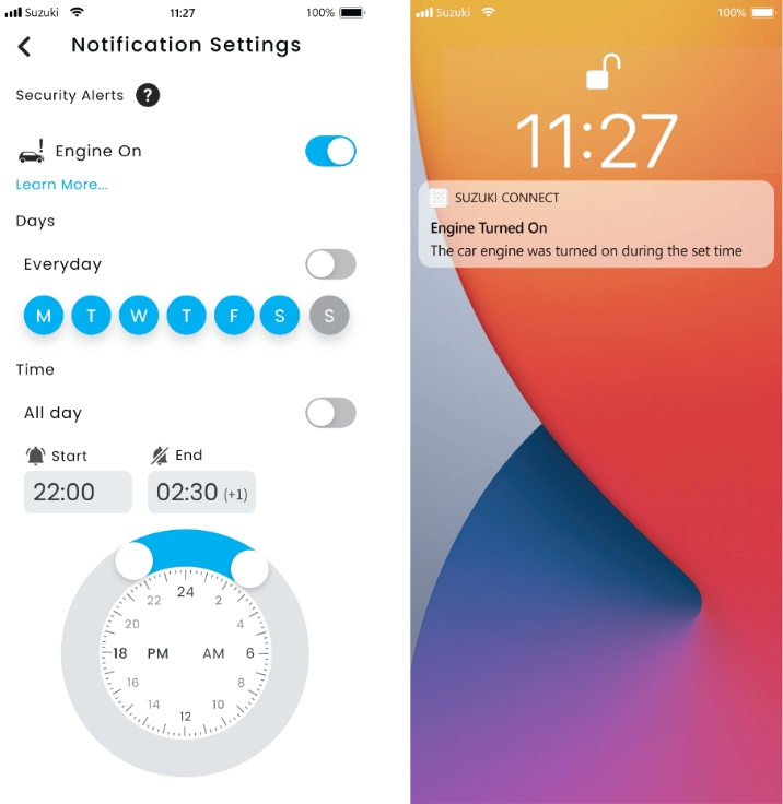Moottorin käynnistämisilmoitus